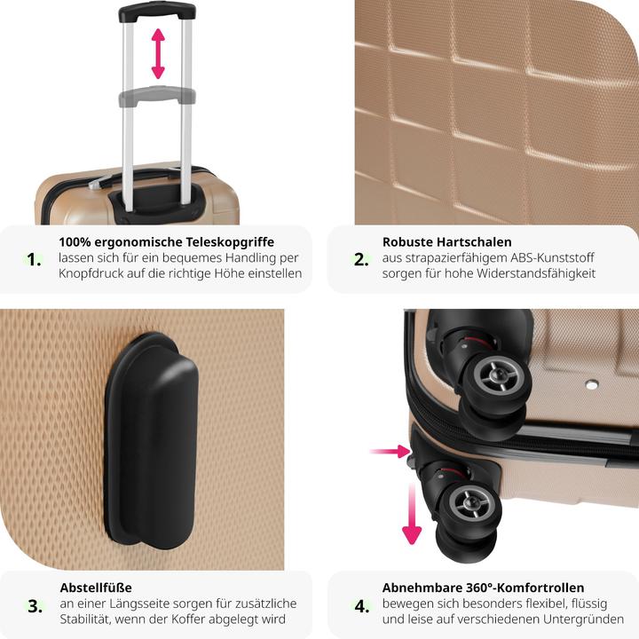 Image du produit tectake Trolley Set 3 pcs. (98 l, L (90 - 115l))