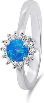 Brilio Silver - Beautiful silver ring with opal and zircons RI056WB - Circuit: 60 mm (60)