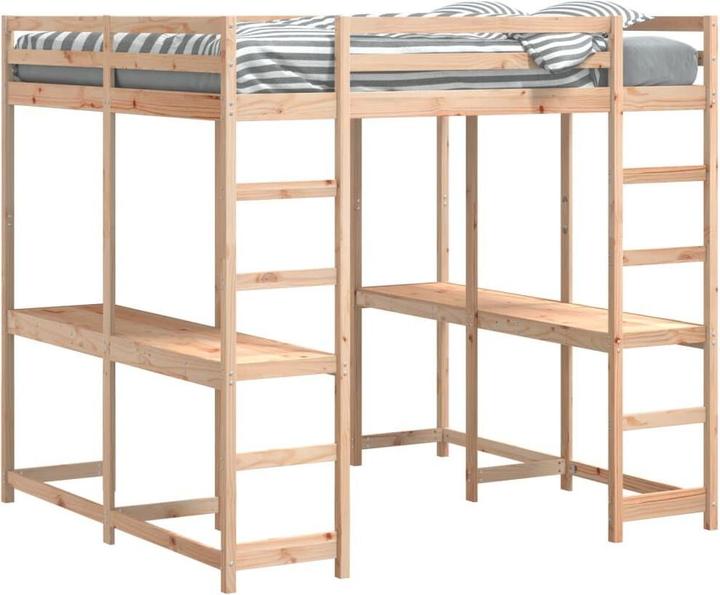 Immagine prodotto VidaXL Letto a soppalco con scrivania e scala (140 x 200 cm)