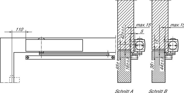 Actual product image Geze Door closer TS 5000, EN 2-6, with guide rail, without hold-open device, silver