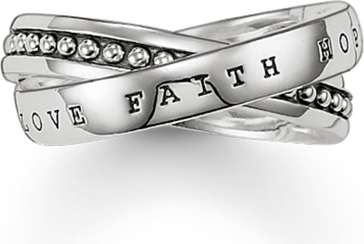 Thomas Sabo Mehrfachring Glaube, Liebe, Hoffnung (48, 925 Silber)