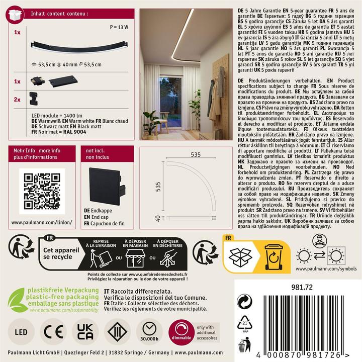 Image du produit Paulmann Système de conduit de lumière Linion Conduit de lumière (1400 lm)
