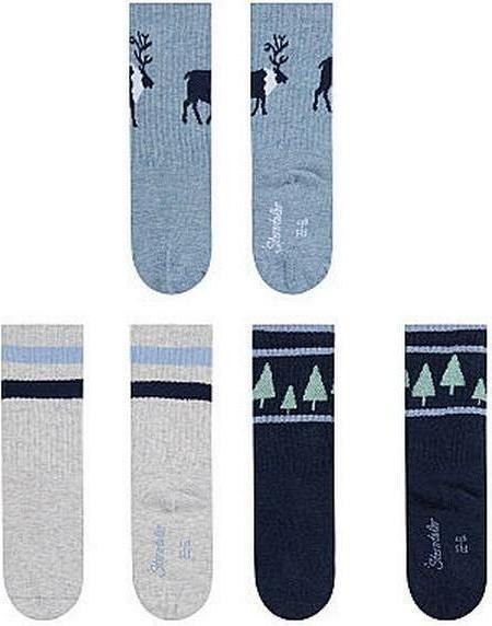 Immagine prodotto Sterntaler Socken 3er Set Hirsch Blau Gr. 19-22 (19 - 22)