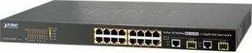 Immagine prodotto Planet 16 porte 10/100TX 802.3at PoE + 2 porte Gigabit TP/SFP (16 Porti)