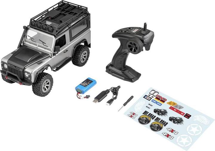 Actual product image Reely Silver Brushed 1:16 RC Beginner Model Car Electric Crawler Four Wheel Drive (4WD) RtR 2.4GHz I (RTR Ready-to-Run)