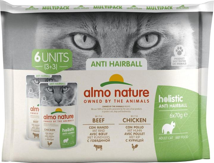 Actual product image Almo Nature Hairball Beef+Chicken 6x70g (Adult, 6 pcs., 420 g)