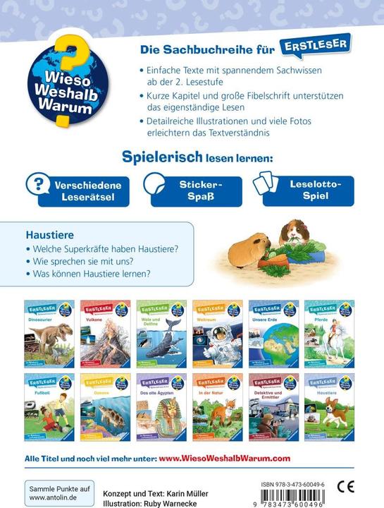 Produktbild Ravensburger Wieso? Weshalb? Warum? Erstleser, Band 12: Haustiere (Deutsch, Karin Müller, 2023)
