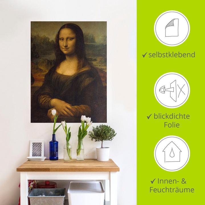Actual product image Artland Aluminium picture Mona Lisa. Circa 1503 T7ZJ 45x60 cm (90 x 120 cm)
