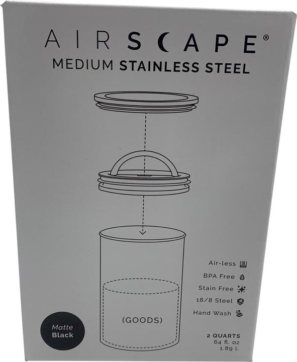 Actual product image Airscape Coffee tin medium black matt (1.89 l)