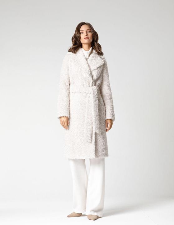 Immagine prodotto Furnari Cappotto strutturato in eco-pelliccia con collo all'inglese in bianco brillante (44,46) (42)