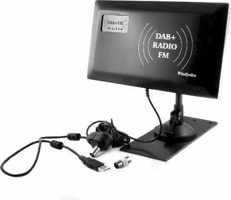 Image du produit INNE Antenne radio-RTV DAB + FM Slim (Antenne plate, 33 dB, DAB/DAB+)