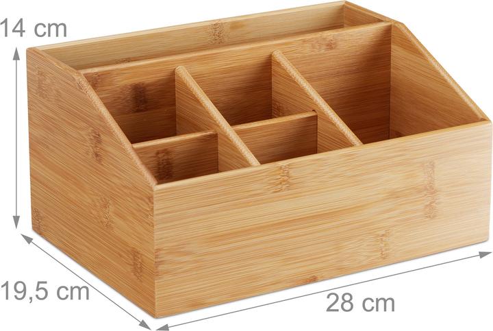Actual product image Relaxdays Bamboo Organizer, 6 Compartments