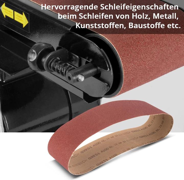 Produktbild Stahlwerk Schleifband 10er Set 915 x 100 mm K100 Körnung Universal-Schleifpapier (K100)