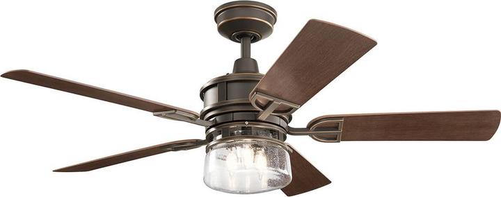 Produktbild Elstead Lighting Lyndon Patio leiser Deckenventilator mit 3x E27 Fassung Ø132cm + Fernbedienung (38 dB)