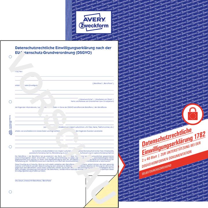 Produktbild Avery Datenschutzrechtliche Einwilligungserklärung DIN A4 x 40 Bl. (40 x)
