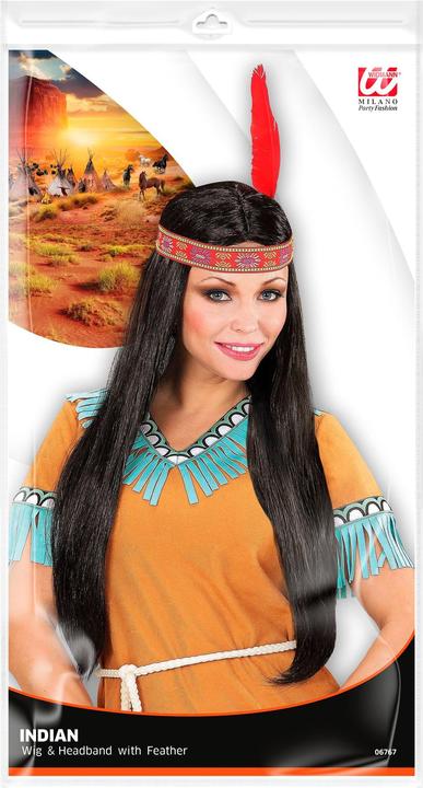 Produktbild Widmann INDIANERPERÜCKE MIT HAARBAND UND FEDER in Polybag