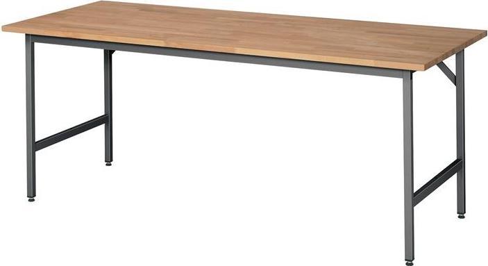 RAU Work table Jerry B2000xD800xH800-850mm Worktop beech solid, thickness 25 mm Frame anthrac... (82 cm, 202.50 cm)