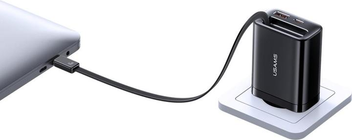 Image du produit Usams CC299 65W Fast Charger With Retractable Type-C Cable (EU) - Xiang Series White (65 W)