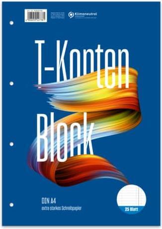 Produktbild Staufen T-Konten-Block Original Style, A4, 10 Konten je Seite, Blautöne (25 x)
