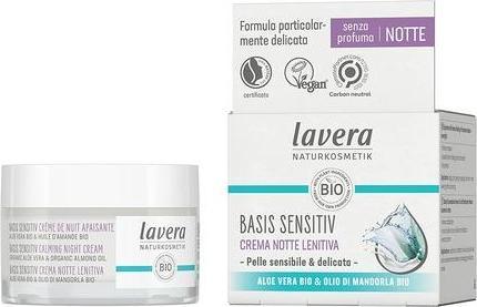 Immagine prodotto Lavera basis sensitiv Crema Notte Calmante Crema Viso Idratante all'Aloe Vera e all'Olio di Mandorle 50ml (50 ml, Crema notte)