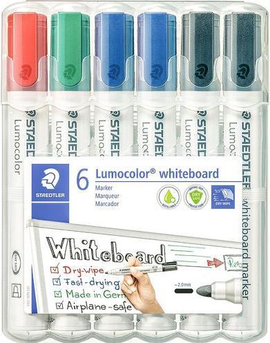 Actual product image Staedtler 6 351 WP6 X Whiteboard marker, assorted colours 2.0 mm (Sorted, 2 mm, 6 x)