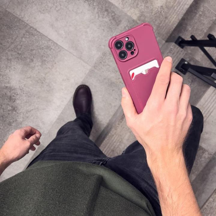 Image du produit Hurtel Card Armor Case Pouch Cover for iPhone 11 Pro Card Wallet Silicone Air Bag Armor Red (Apple iPhone 11 Pro)
