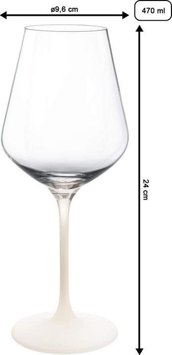 Produktbild Villeroy & Boch Rotweinglas, Set 4tlg. Manufacture Rock blanc (47 cl, 4 Gläser, Rotweingläser)