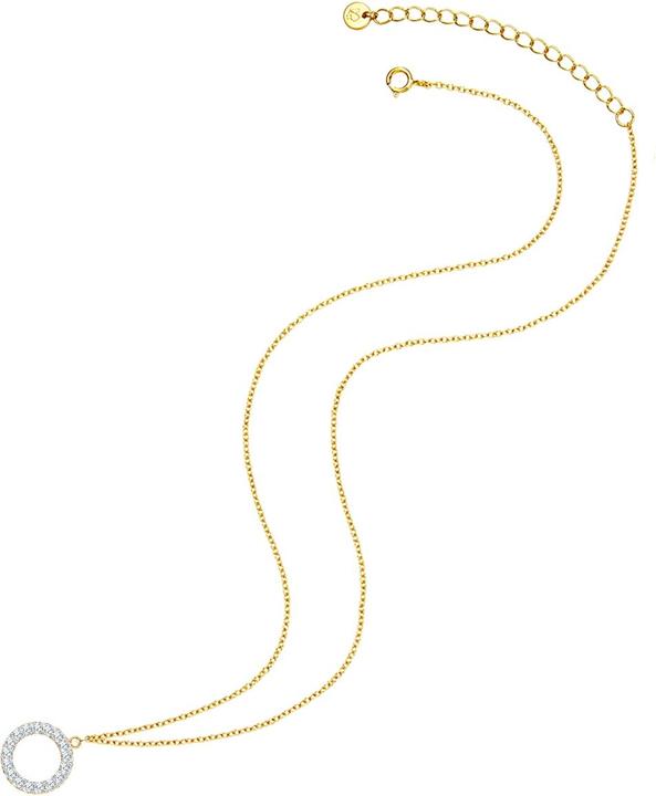 Immagine prodotto Glanzstücke München Lettera O da donna in argento sterling con zirconia cubica in oro giallo 45,0 cm di catena base + (Argento, 40 - 45 cm)