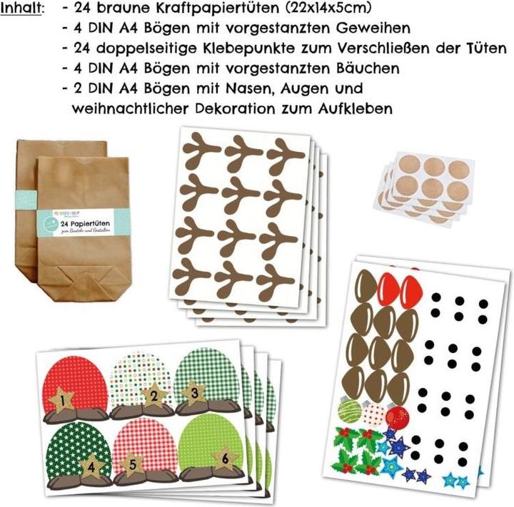 Produktbild Papierdrachen Rentiere