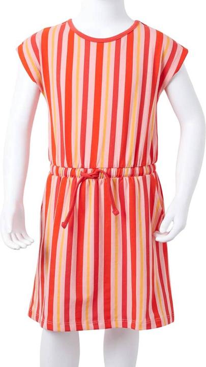 Actual product image VidaXL Children's dress with drawstring Pink and red 92,Material: 95 (92)