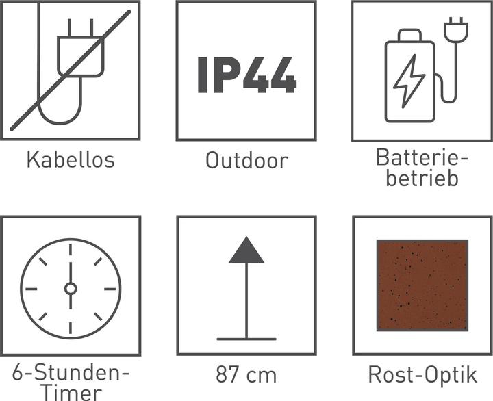 Produktbild Garvida Garten Dekosäule Rost-Optik Bauernrose 87 cm