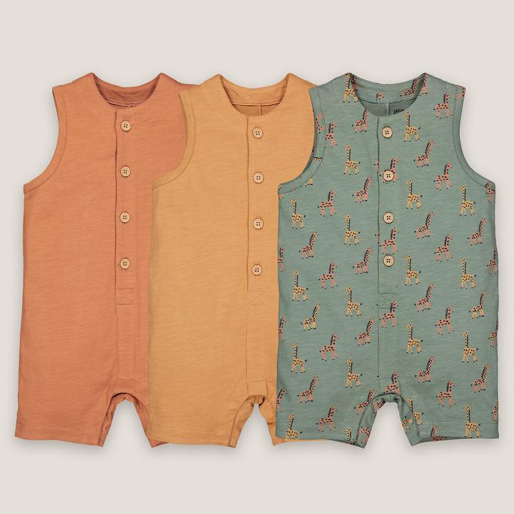La Redoute Collections 3er-Pack Kurzoveralls (74)