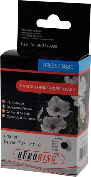 Actual product image Büroring Doppelpack Tintenpatrone, ersetzt Epson T0711, 2 x ca. 255 Seiten, schwarz