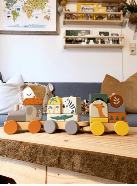 Actual product image small foot Wooden train safari