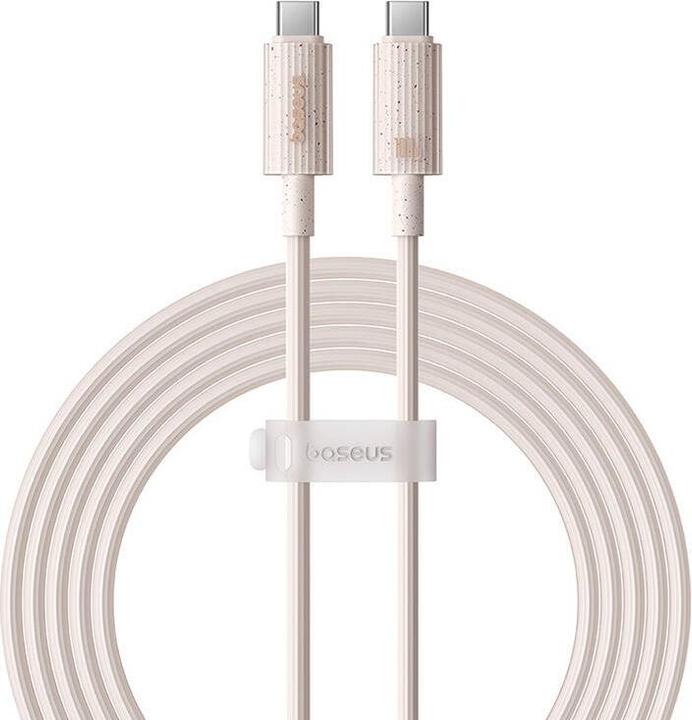 Actual product image Baseus Fast Charging cable USB-C to USB-C Habitat Series 2m 100W (pink) (2 m, USB 3.0, 100 W)