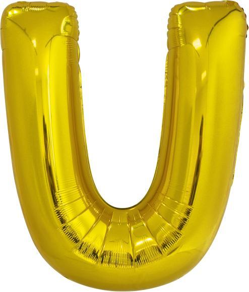 Riethmüller Grosser Buchstabe U Gold Folienballon N34 verpackt (5 x)