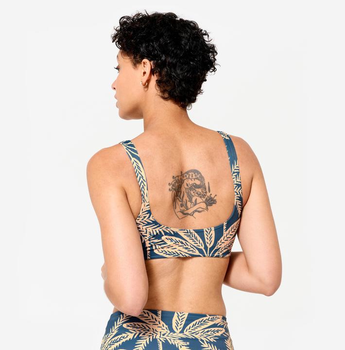 Image du produit Olaian Haut de maillot brassière surf Femme - Aurely palmer bleu (38)