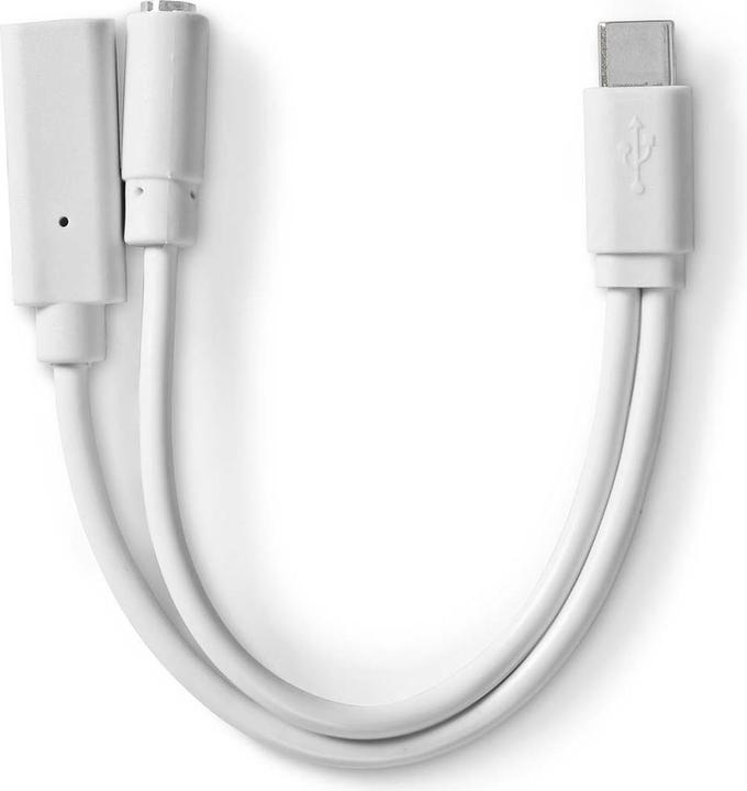 Actual product image Nedis USB-C™ Adapter | USB 2.0 | USB-C™ male | USB-C™ female / 3.5 mm female | 0.10 m | Round | Ve (0.10 m, USB 2.0, 10 W)