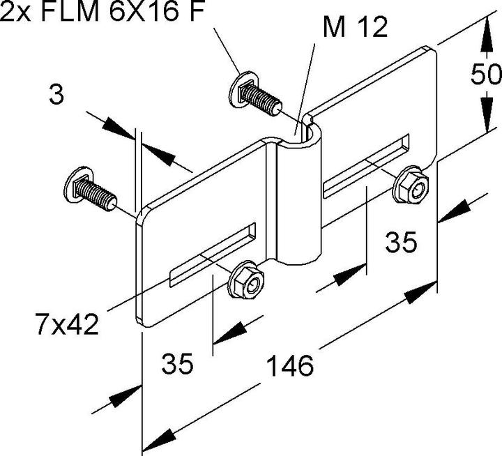 Produktbild Niedax Aufnahmebügel RGAB 12 F (0.15 m)