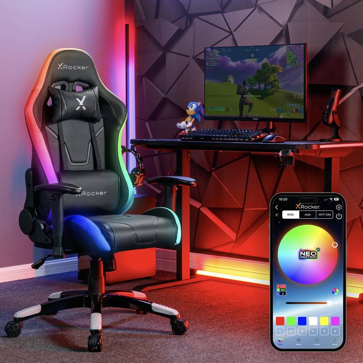 Actual product image X Rocker Chaise de jeu eSports compacte RVB Agility JR Noire/Grise