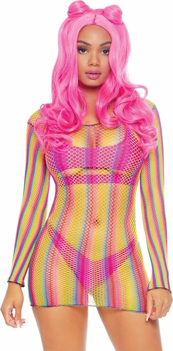 Image du produit Leg Avenue Rainbow fishnet mini robe (Taille unique)