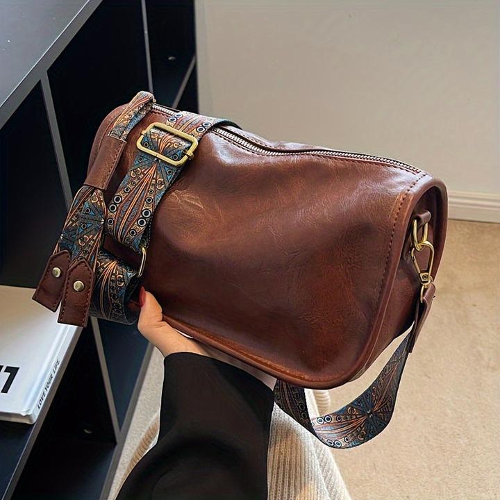 Immagine prodotto Only-Bags.Store Borsa a tracolla con chiusura a cerniera con motivo grafico, borsa a tracolla elegante con ampia