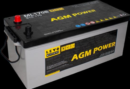 Actual product image Levo Battery AGM ML170 12V 170Ah 1050 EN (A) (12 V, 170 Ah)