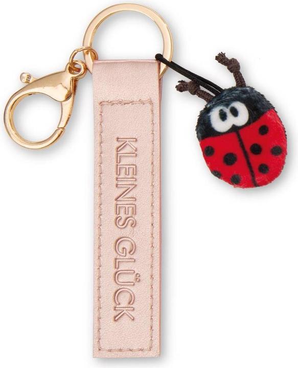 Magni NICI Schlüsselanhänger Kleines Glück! Kunstlederband mit Marienkäfer roségold 10cm