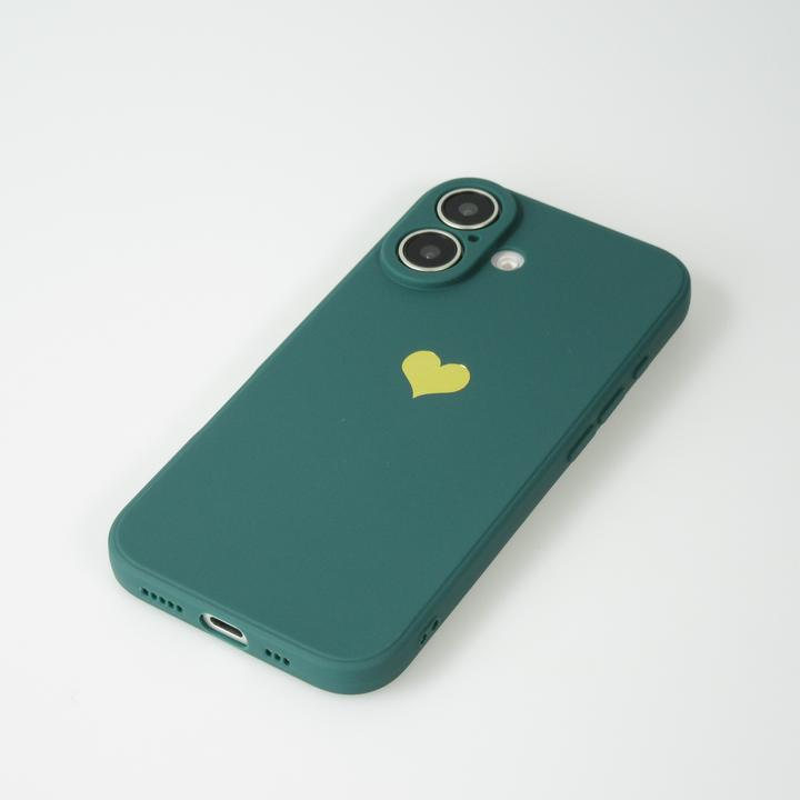 Actual product image PhoneLook Coque Silicone Mat Coeur doré (Apple iPhone 16)