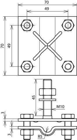 Produktbild Dehn Soehne Anschlussklemme mit Gewindebolzen M10