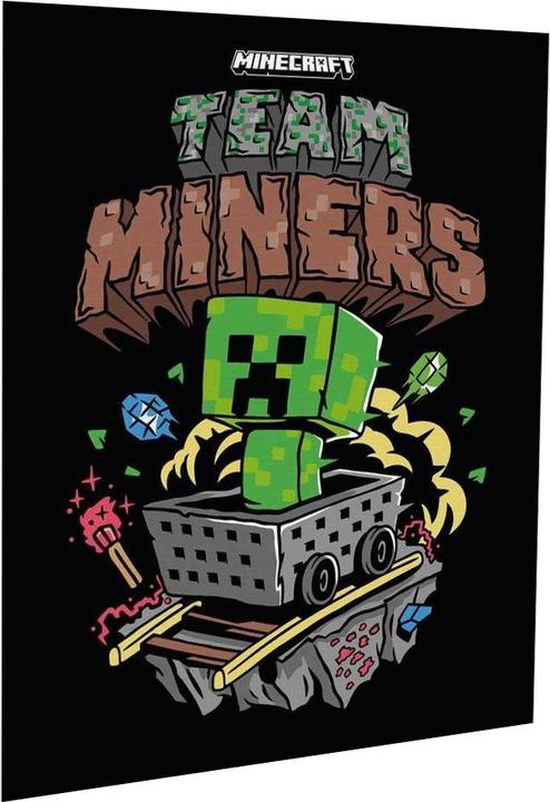 Actual product image Minecraft Team Miners Framed Canvas Print (80 x 60 cm)