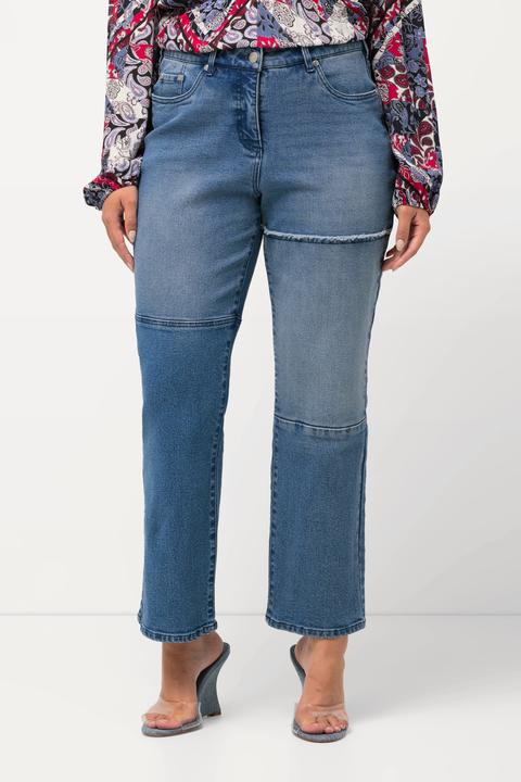 Produktbild Ulla Popken Jeans Mandy, Patchlook, Schmucknhte, weites Bein (26)