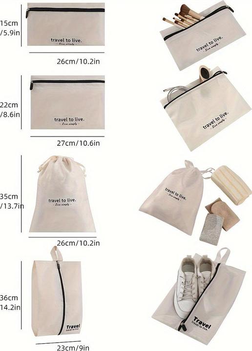Immagine prodotto Only-Bags.Store 7 pezzi di cubi da imballaggio per valigie, organizzatore di bagagli leggeri, scarpe da imballaggio
