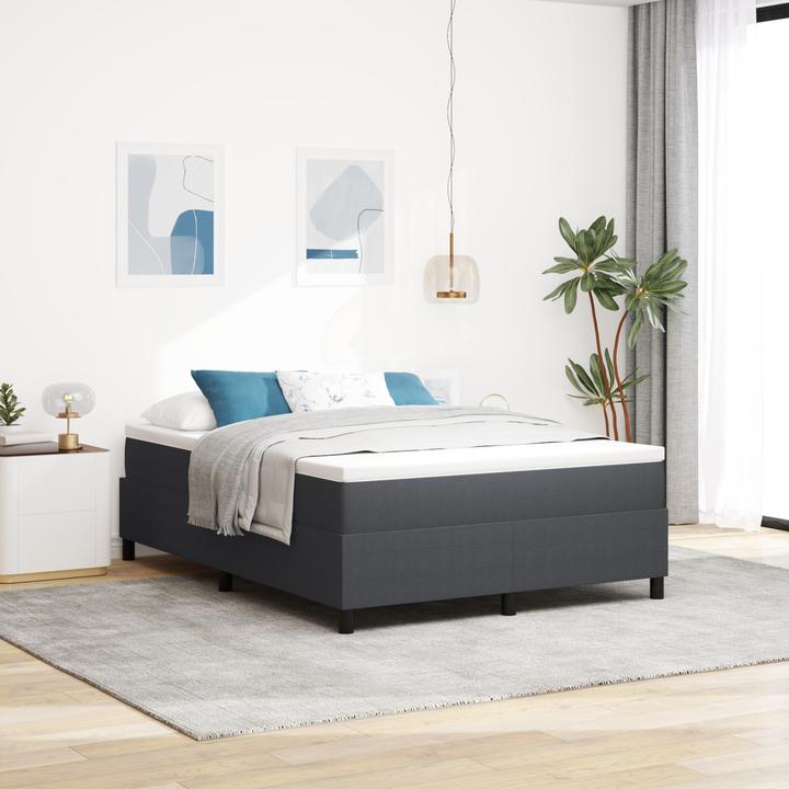 VidaXL Box spring letto grigio scuro 140x200 cm in tessuto a coste (140 x 200 cm)